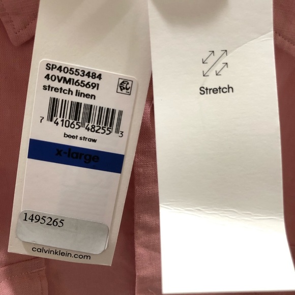 Mens linen roll tab shirt Calvin Klein - Picture 3 of 9